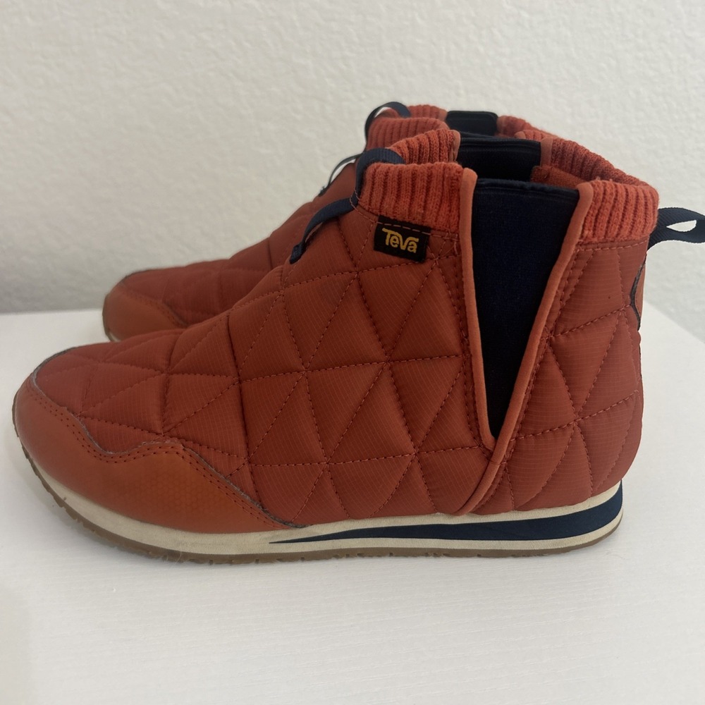 Teva Ember Mid Burnt Orange Quilted Slip-On Boots Warm Camping Womens Size 8 - Picture 4 of 10